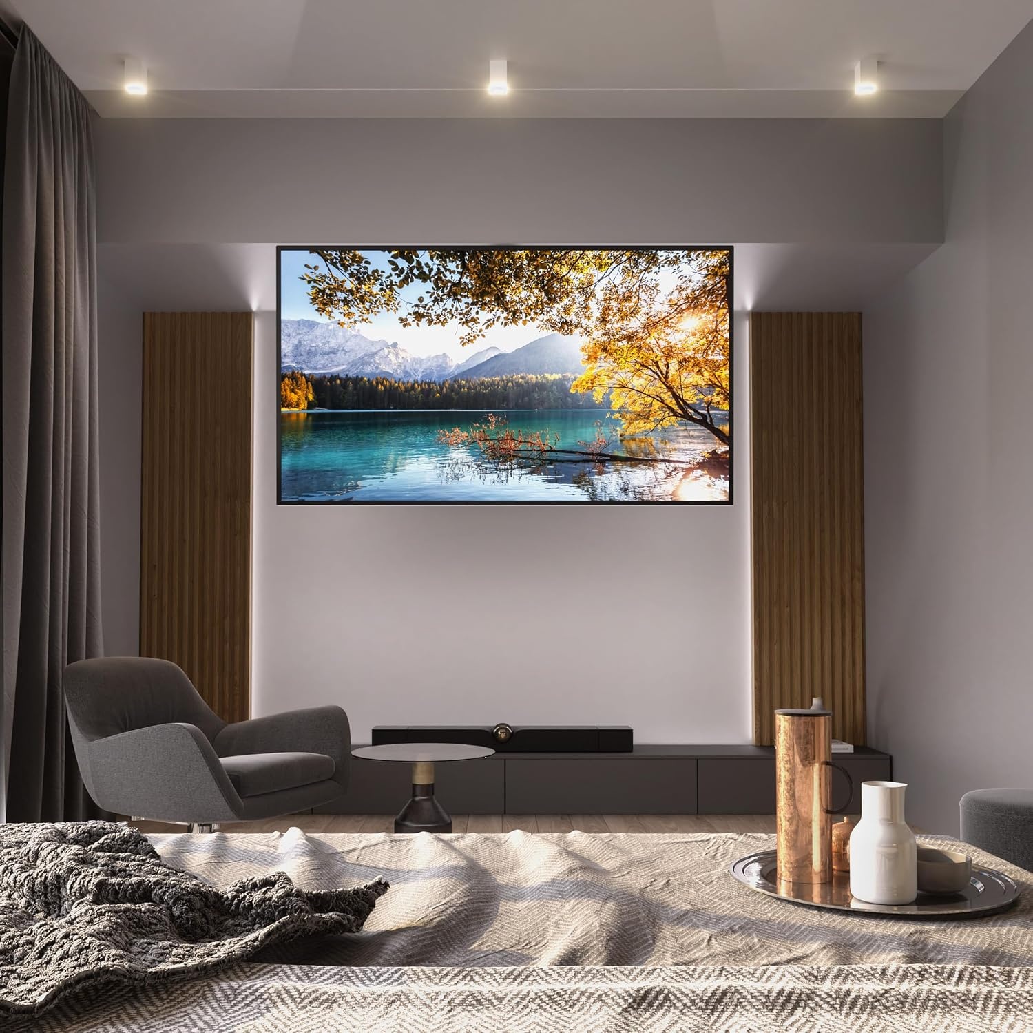image:imageMountIt Motorized Ceiling TV Mount Silent Electric Flip Down TV Mount for 5090 Screens Retractable Drop Down Design RF Remote VESA Compatible 88 lbs Capacity BlackBlack