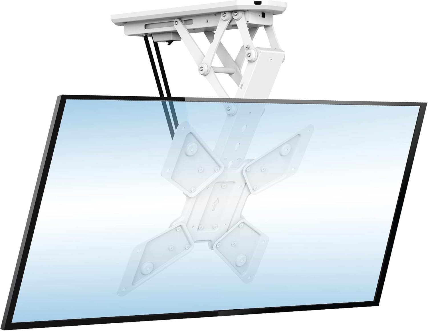 image:imageMountIt Motorized Ceiling TV Mount With Remote Electric Flip Down Pitched Roof Mount Fits 32 37 40 47 50 and 55 Inch Flat Screen TVs and Monitors blackWhite