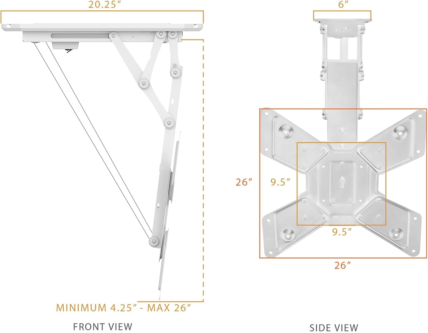 image:imageMountIt Motorized Ceiling TV Mount With Remote Electric Flip Down Pitched Roof Mount Fits 32 37 40 47 50 and 55 Inch Flat Screen TVs and Monitors blackWhite