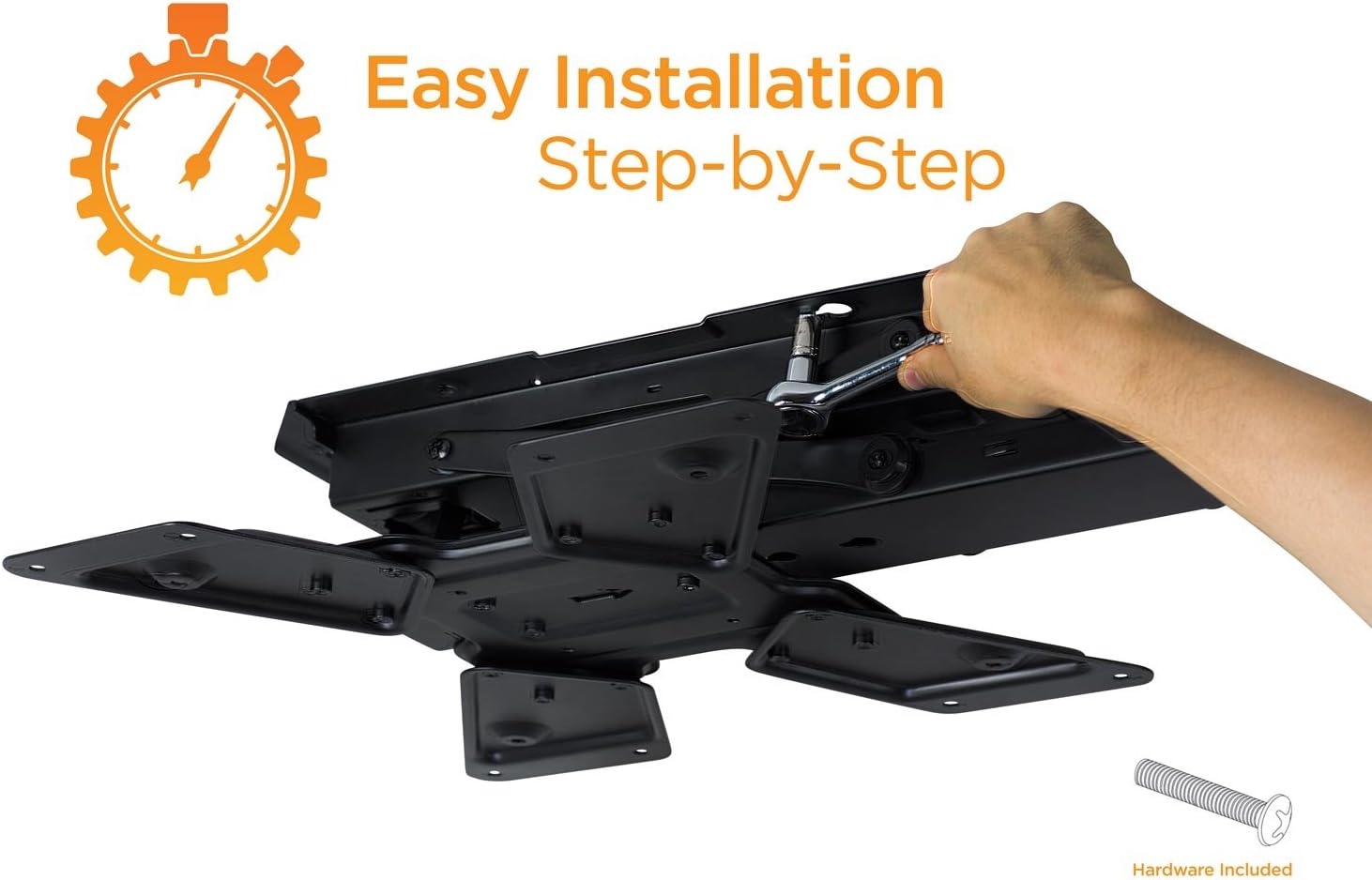 image:imageMountIt Motorized Ceiling TV Mount With Remote Electric Flip Down Pitched Roof Mount Fits 32 37 40 47 50 and 55 Inch Flat Screen TVs and Monitors blackBlack