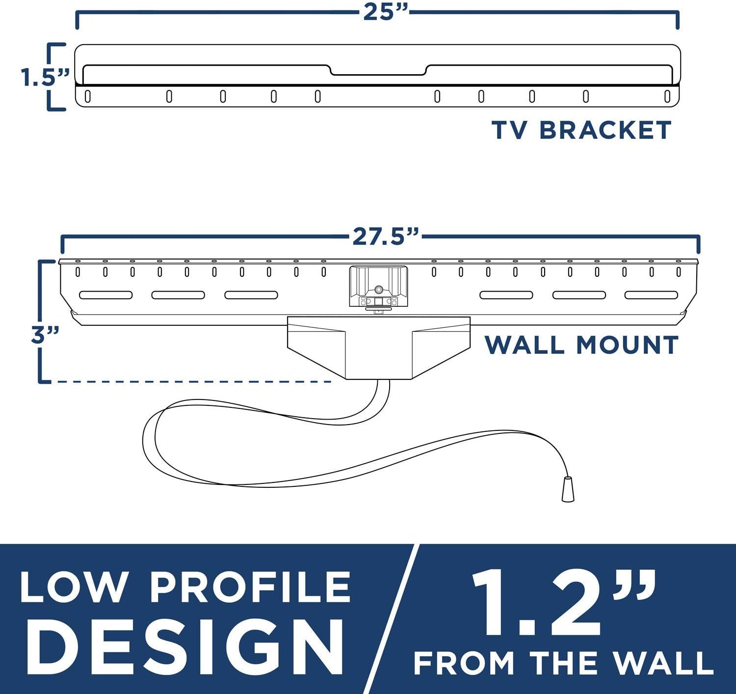 image:imageMountIt No Stud TV Wall Mount Drywall Studless Tilting TV Hanger for Most 4080 Inch TVs up to 110 lbs No Drill tv Mount No Damage Easy Install Low Profile Up to VESA 600x400