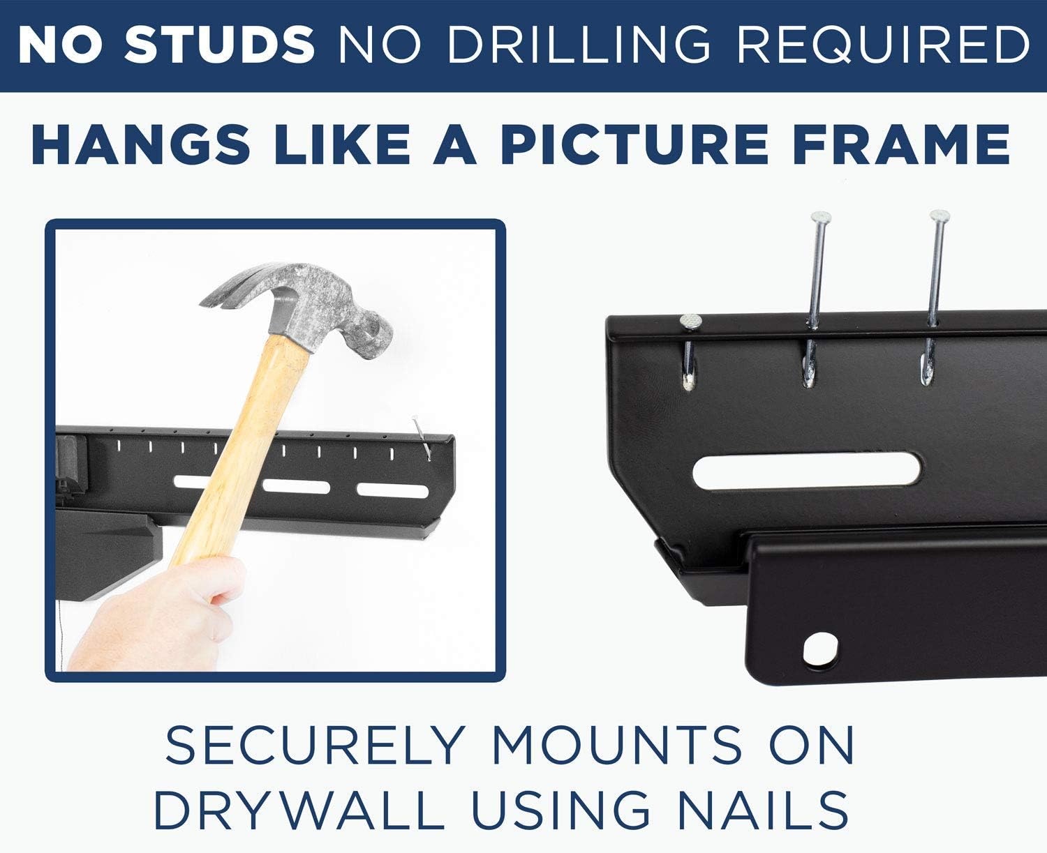 image:imageMountIt No Stud TV Wall Mount Drywall Studless Tilting TV Hanger for Most 4080 Inch TVs up to 110 lbs No Drill tv Mount No Damage Easy Install Low Profile Up to VESA 600x400