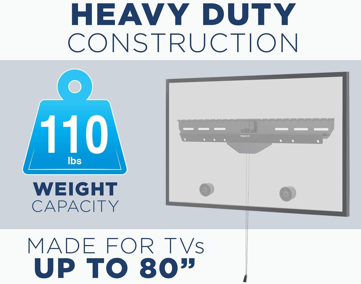 image:imageMountIt No Stud TV Wall Mount Drywall Studless Tilting TV Hanger for Most 4080 Inch TVs up to 110 lbs No Drill tv Mount No Damage Easy Install Low Profile Up to VESA 600x400