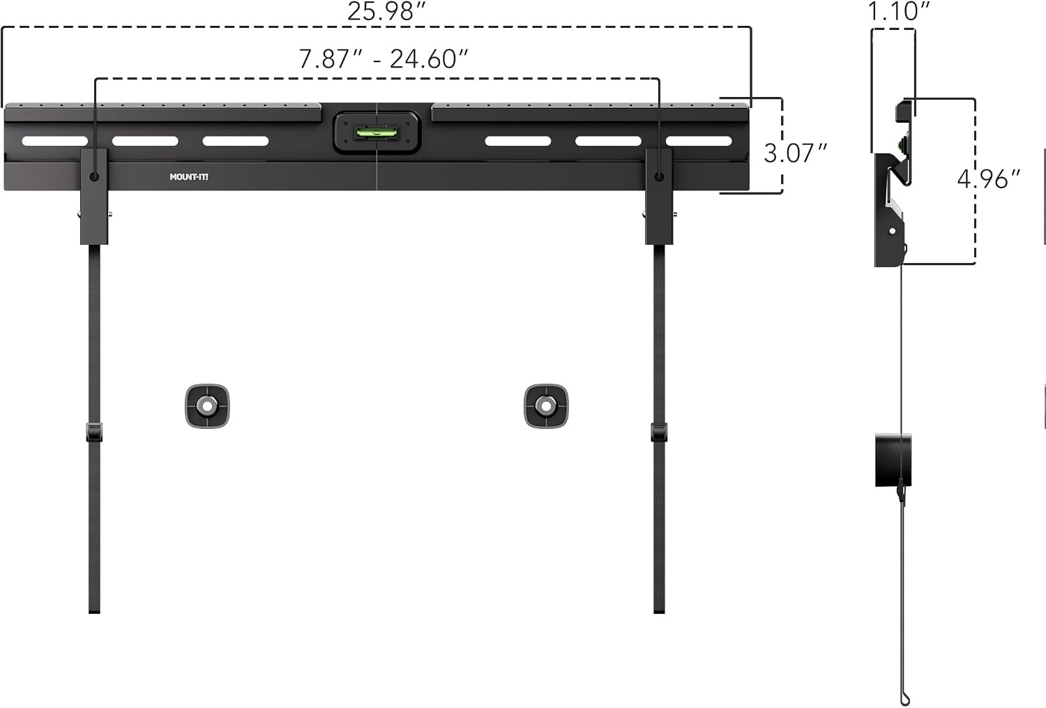 image:imageMountIt No Stud TV Wall Mount Studless Drywall TV Bracket for 3785 Inch Flat Screen TVs No Drill Easy Install Slim 11 Profile Supports 110 lbs132 lbs VESA 200x200600x600