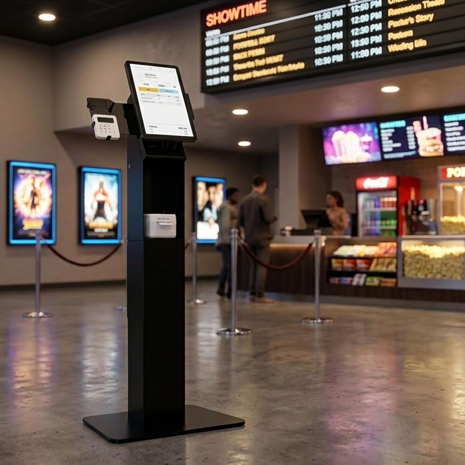 image:imageMountIt POS Kiosk Floor Stand for Monitors Fits 1522 Screens up to 22 lbs VESA 75x75 amp 100x100 30 Tilt Printer Bay amp Payment Terminal Bracket SelfService Checkin Kiosk Stand BlackBlack