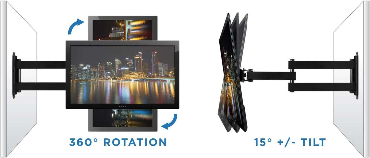 image:imageMountIt Small TV Wall Mount Full Motion Swivel Tilt Fits 1930 Inch TVs up to 33 lbs VESA 75x75 amp 100x100 Extends 17515 Corner Compatible Single Stud Wall Mount Bracket