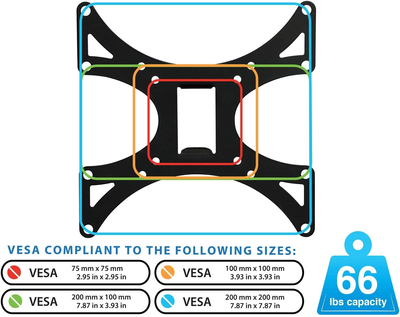 image:imageMountIt Swivel TV Wall Mount for Single Stud Installation Fits Up to 200x200 VESA Patterns for 2342 Inch Flat Screen and Monitors Adjustable Tilt and Extend 66 Lbs Capacity Black