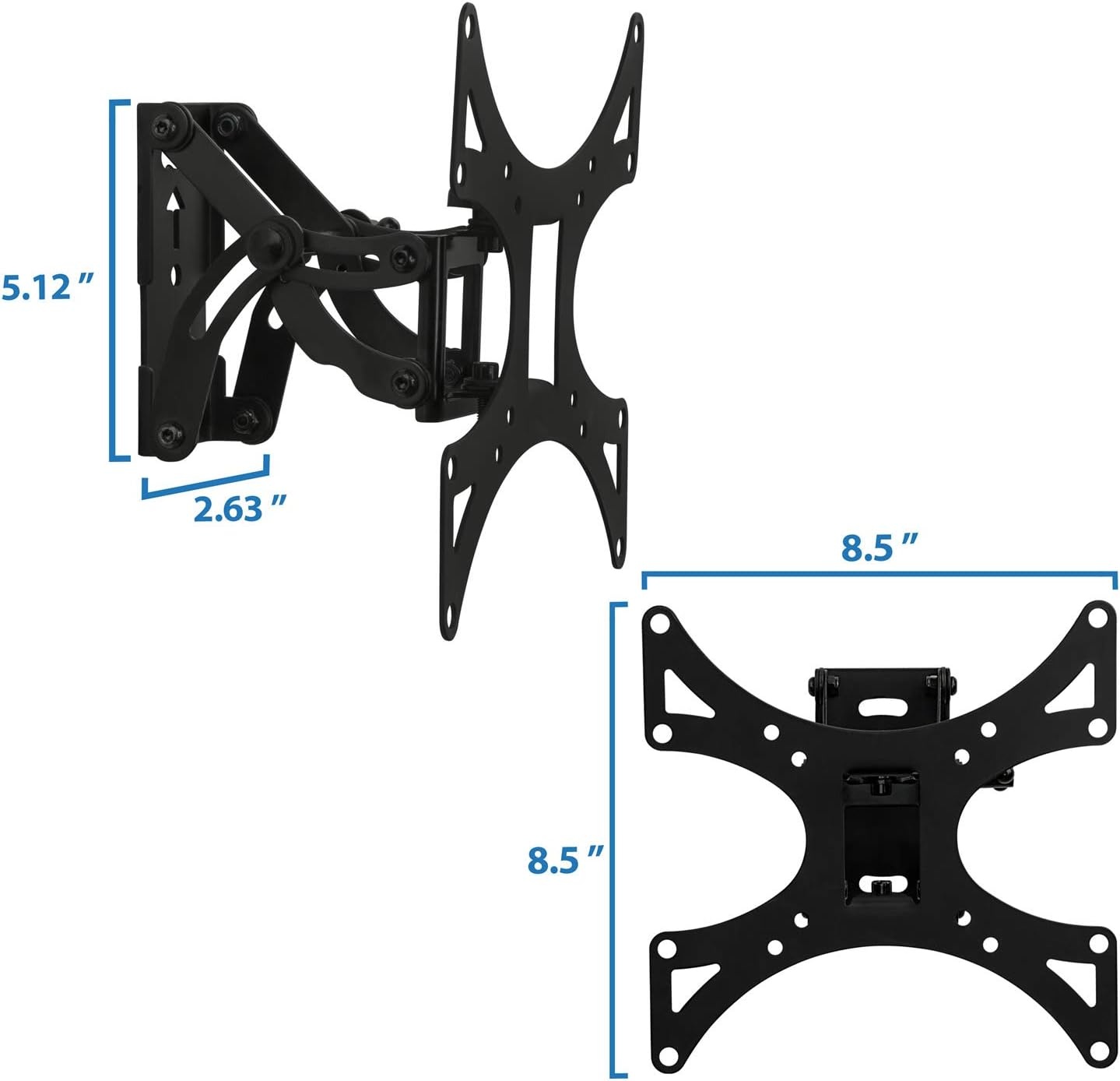 image:imageMountIt Swivel TV Wall Mount for Single Stud Installation Fits Up to 200x200 VESA Patterns for 2342 Inch Flat Screen and Monitors Adjustable Tilt and Extend 66 Lbs Capacity Black