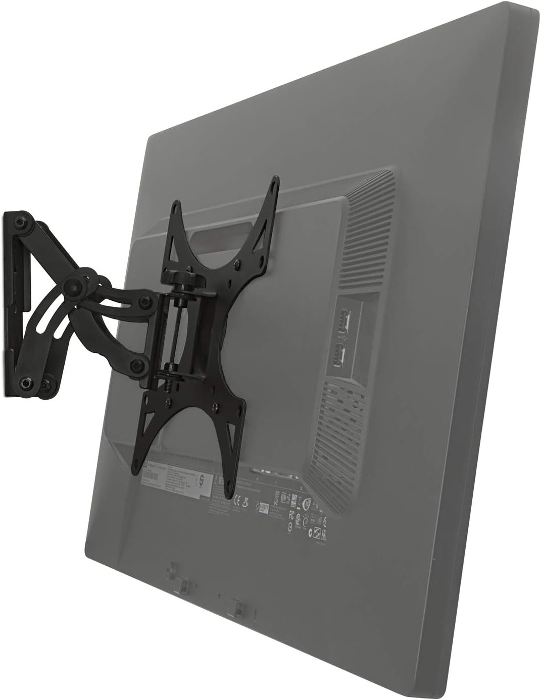 image:imageMountIt Swivel TV Wall Mount for Single Stud Installation Fits Up to 200x200 VESA Patterns for 2342 Inch Flat Screen and Monitors Adjustable Tilt and Extend 66 Lbs Capacity Black