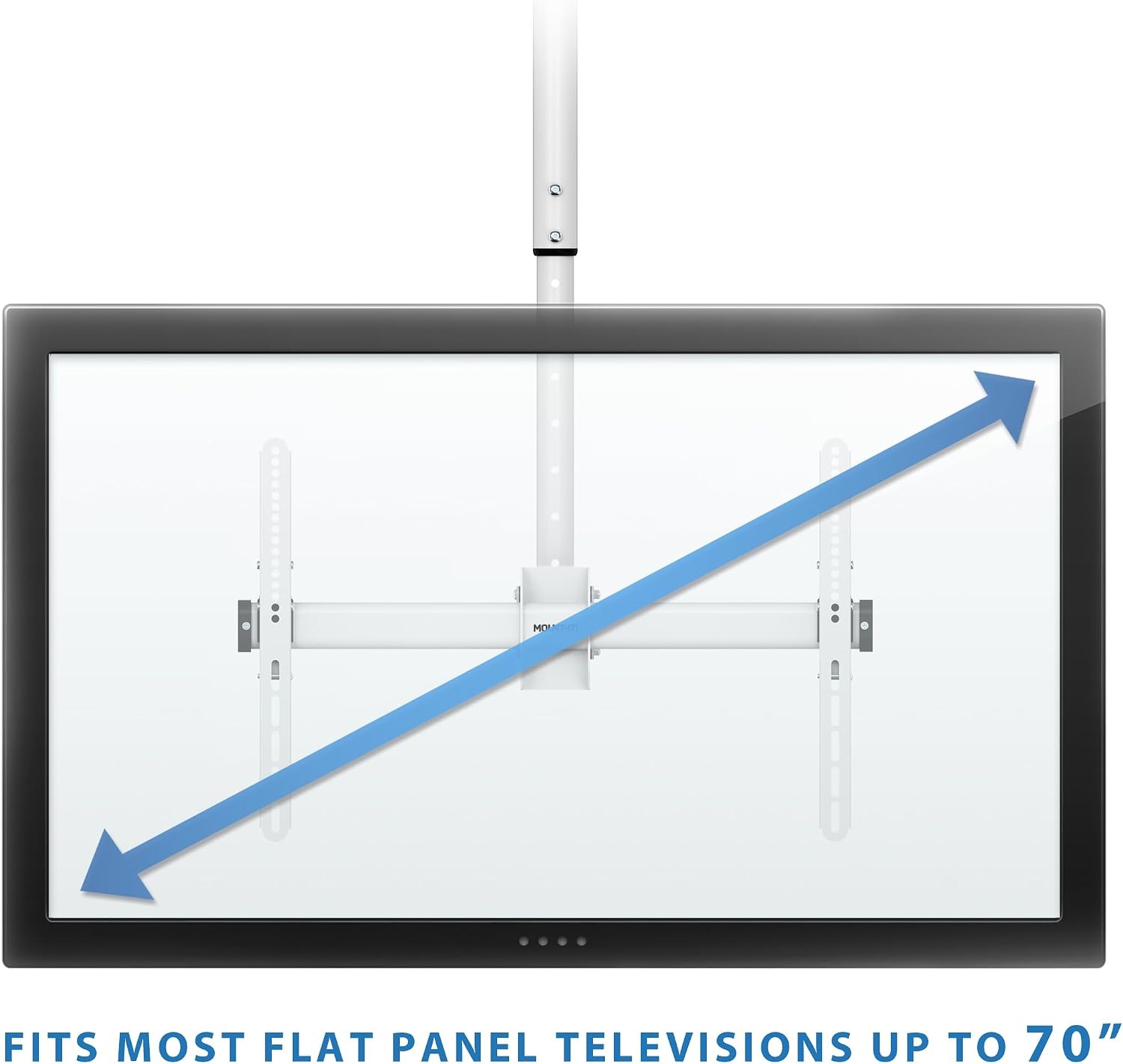 image:imageMountIt TV Ceiling Mount 5Foot Pole Full Motion 360 Fits 3275 up to 110 lbs VESA 200x200 to 600x400 Height Adjustable 417617 Inches Flat or Vaulted Ceilings White