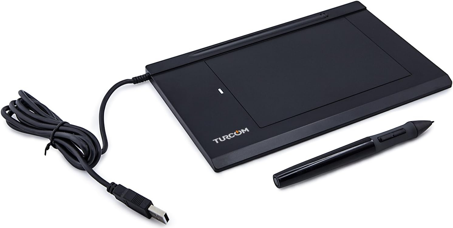 image:imageTurcom Graphics Tablet Drawing Touch Pen for Windows and Mac 55 x 4 Black Surface Area Ideal for Kids and Artists TS6540
