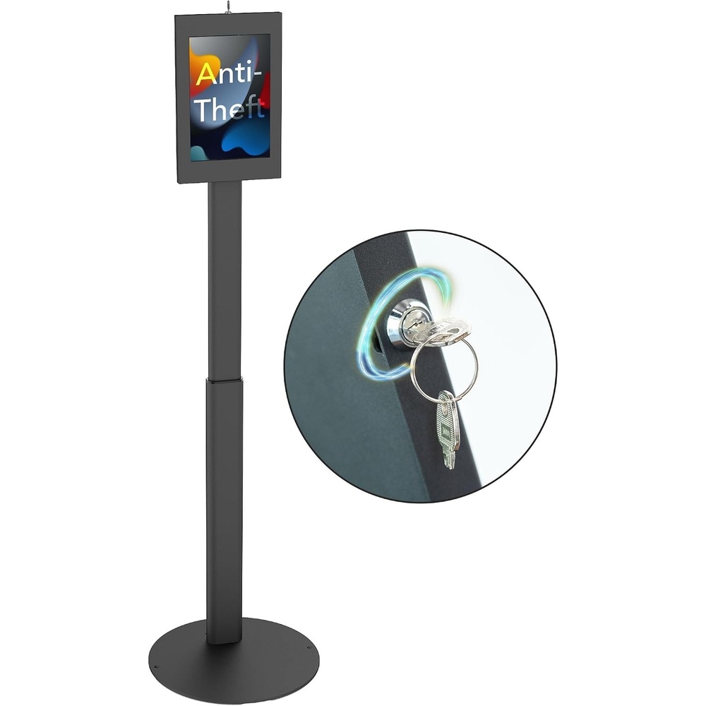 image:imageMountIt AntiTheft Tablet Floor Stand Kiosk for Samsung Galaxy Tab A amp S Series Lockable Enclosure Height Adjustable 2766473 Commercial Kiosk Stand Black