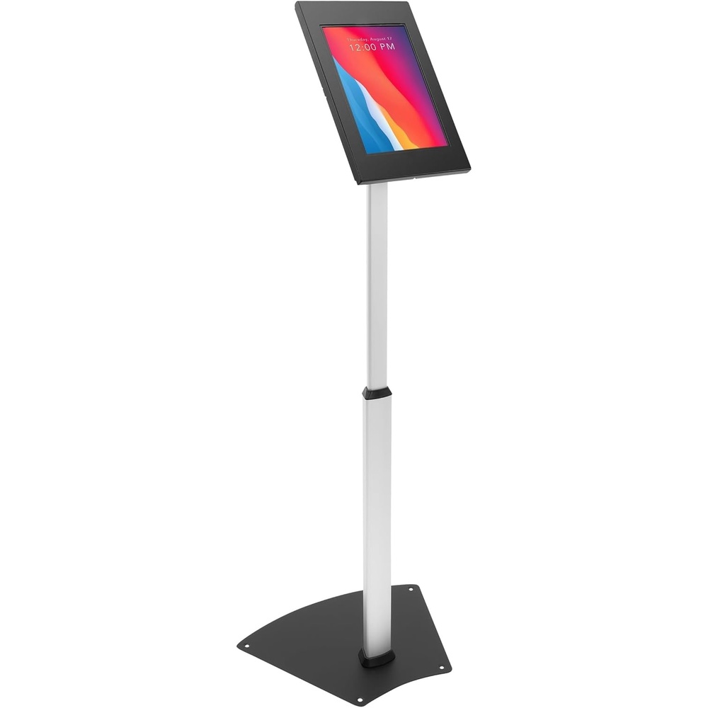 image:imageMountIt AntiTheft iPad Floor Stand Kiosk Height Adjustable 25425 Locking Enclosure with 90 Tilt 75x75 VESA Freestanding or BoltDown Steel Stand for Retail amp BusinessIpad Gen 11