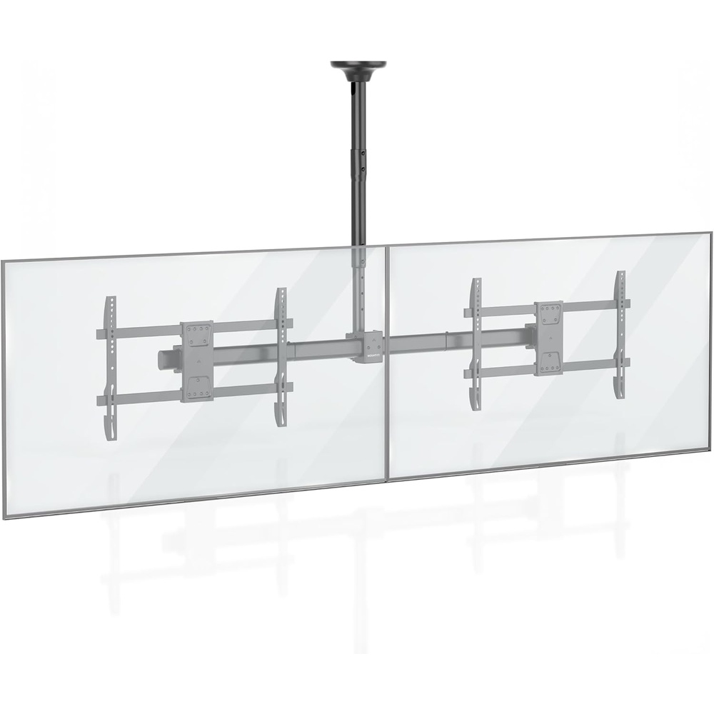 image:imageMountIt Dual TV Ceiling Mount SidebySide Menu Board Fits 3460 Screens up to 88 lbs Each VESA 600x400 Full Motion 360 Swivel Short Pole 1835 Drop SafetyTested Steel Black181354