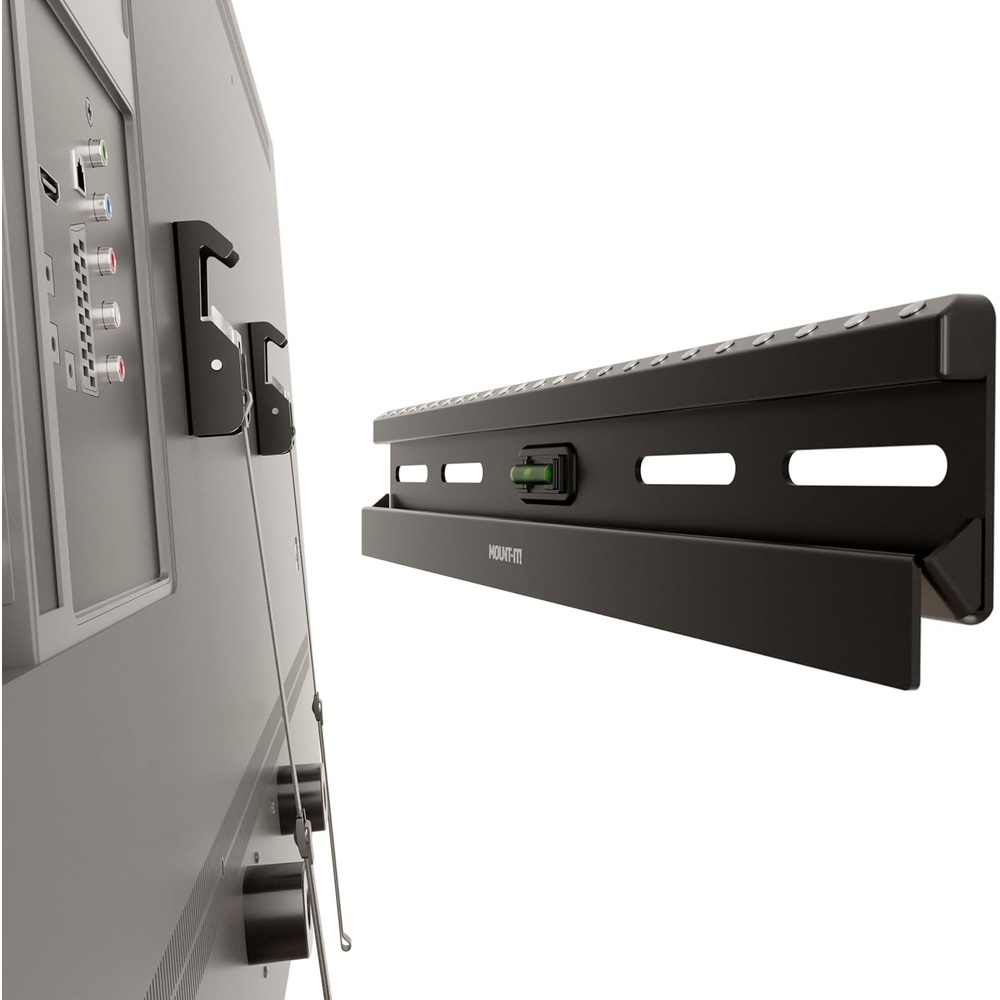 image:imageMountIt No Stud TV Wall Mount for 2365 Inch Flat Screen TVs Drywall DrillFree TV Bracket Renter Friendly Damage Free Slim 11 Low Profile Holds up to 77 lbs VESA 100x100400x400 Steel