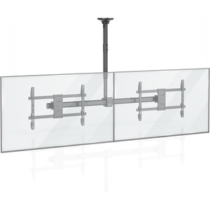 image:imageMountIt Dual TV Ceiling Mount SidebySide Menu Board Fits 3460 Screens up to 88 lbs Each VESA 600x400 Full Motion 360 Swivel Short Pole 1835 Drop SafetyTested Steel Black181354