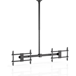 image:imageMountIt Dual TV Ceiling Mount SidebySide Menu Board Fits 3460 Screens up to 88 lbs Each VESA 600x400 Full Motion 360 Swivel Short Pole 1835 Drop SafetyTested Steel Black419656