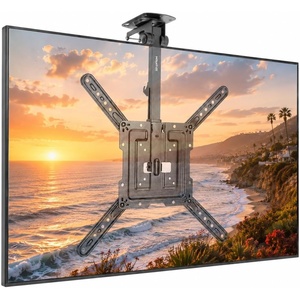image:imageMountIt FoldUp Ceiling TV Mount for 2355 Inch TVs SpaceSaving Flip Down Bracket for Flat amp Slanted Ceilings Retractable Adjustable Tilt amp Swivel Mount VESA up to 400x400 44 lbs Capacity