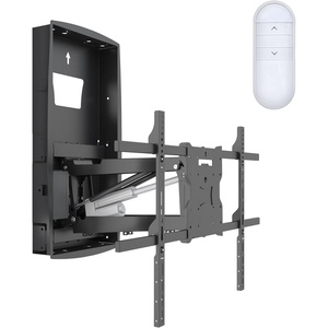 image:imageMountIt Motorized Fireplace TV Wall Mount Electric TV Mount with Height Adjustable Drop Down Arms for Mantel Installation Fits 65 70 75 80 Inch Screens