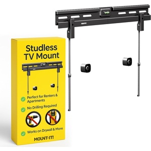 image:imageMountIt No Stud TV Wall Mount Studless Drywall TV Bracket for 3785 Inch Flat Screen TVs No Drill Easy Install Slim 11 Profile Supports 110 lbs132 lbs VESA 200x200600x600
