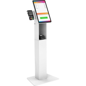 image:imageMountIt POS Kiosk Floor Stand for Monitors Fits 1522 Screens up to 22 lbs VESA 75x75 amp 100x100 30 Tilt Printer Bay amp Payment Terminal Bracket SelfService Checkin Kiosk Stand BlackWhite